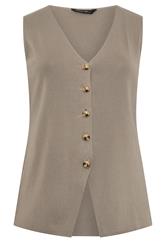 EVANS Curve Taupe Knitted Waistcoat