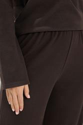 LTS Tall Women's Chocolate Brown Brushed Ribbed Wide Leg Trousers | Long Tall Sally 4
