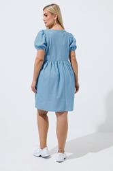 LIMITED COLLECTION Plus Size Blue Polka Dot Mini Dress | Yours Clothing 2