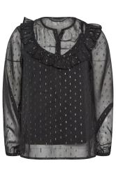 PixieGirl Black Metallic Spot Print Blouse | PixieGirl  6