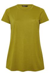 YOURS Curve Chartreuse Green Core T-Shirt