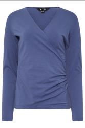 LTS Tall 2 PACK Navy Blue & Grey Wrap Tops | Long Tall Sally 8