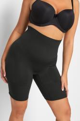Plus Size Black Seamless Control High Waisted Shorts | Yours Clothing 3