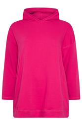 YOURS Curve Hot Pink Seam Detail Hoodie