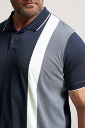 BadRhino Big & Tall Navy Blue Cut & Sew Tipped Polo Shirt | BadRhino 4