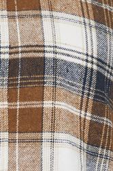 BadRhino Big & Tall Tan Brown & Navy Blue Brushed Checked Shirt | BadRhino 9