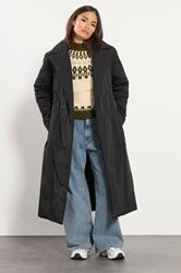 PixieGirl Petite Women's Black Belted Padded Midi Coat | PixieGirl 3