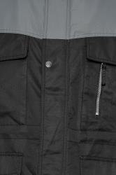 BadRhino Big & Tall Grey & Black Fleece Lined Hooded Coat | BadRhino 2