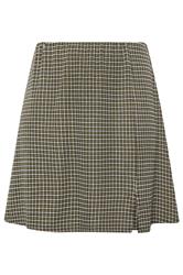 YOURS Curve Green Check Mini Skirt