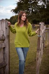 M&Co Fern Green V-Neck Long Sleeve Knitted Jumper | M&Co 3