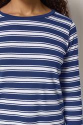 M&Co Navy Blue Stripe Cotton Top | M&Co  4