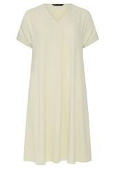 EVANS Curve Cream Pleat Midi Dress