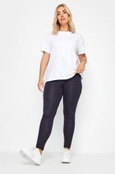 Plus Size Navy Blue Soft Touch Leggings | Yours Clothing 2