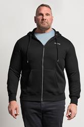 FIRETRAP Big & Tall Black Zip Through Hoodie | BadRhino 3