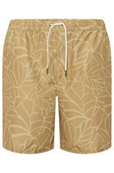 BadRhino Big & Tall Brown Abstract Print Swim Shorts | BadRhino 7