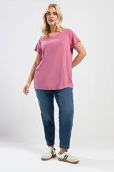 YOURS Plus Size 3 PACK Pink & Green Core T-Shirts | Yours Clothing 5
