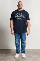 JACK & JONES Big & Tall Navy Blazer Blue Graphic T-Shirt | BadRhino 1
