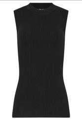 LTS Tall Black Knitted Ribbed Vest Top