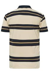 KAM Stone Brown Striped Short Sleeve Rugby Polo Shirt | BadRhino 5