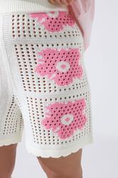 LIMITED COLLECTION Plus Size White Flower Crochet Shorts | Yours Clothing 4