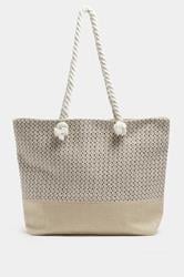 Brown Tweed Look Tote Bag