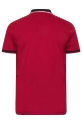 BadRhino Big & Tall Red Contrast Tipped Detail Polo Shirt | BadRhino 7