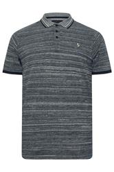 BadRhino Big & Tall Navy Blue Jacquard Polo Shirt