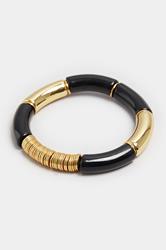 Gold Tone Beaded Link Stretch Bracelet | Yours Clothing 3
