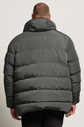 BadRhino Big & Tall Charcoal Grey Hooded Puffer Jacket 2