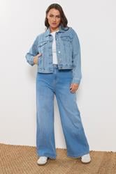 YOURS Plus Size Blue Wash Denim Jacket | Yours Clothing 1