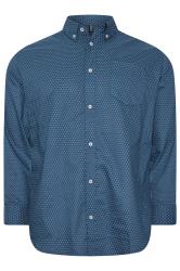 BadRhino Big & Tall Blue Geometric Print Party Shirt