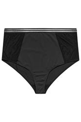 YOURS Curve Black Dobby Lace Full Brief