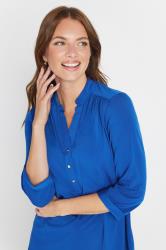 M&Co Blue Half Placket Blouse | M&Co 4