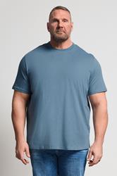 JACK & JONES Big & Tall Blue Mirage Basic T-Shirt | BadRhino 3