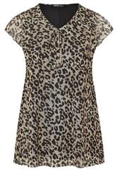 YOURS Curve Black Leopard Print Mesh Top