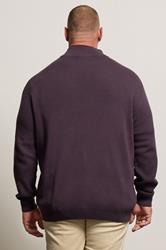 BadRhino Big & Tall Plum Purple Milano Quarter Zip Jumper | BadRhino 2