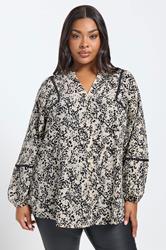YOURS Plus Size Cream Spot Stud Detail Blouse | Yours Clothing 3