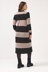 YOURS Plus Size Black Rugby Collar Knitted Jumper Dress | Yours Clothing 2
