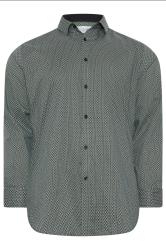 BadRhino Tailoring Big & Tall Green Geometric Print Formal Shirt