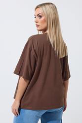 LIMITED COLLECTION Plus Size Chocolate Brown Floral Print T-Shirt | Yours Clothing 2