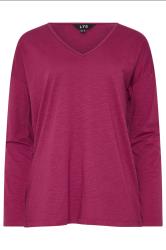 LTS Tall 2 PACK Berry Pink & Grey Cotton Long Sleeve T-Shirts | Long Tall Sally 9