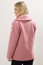 M&Co Petite Pink Double Breasted Boucle Jacket | M&Co 2