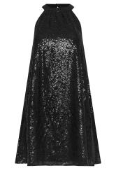 PixieGirl Petite Black Sequin Embellished Halter Neck Dress