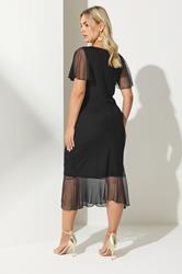 YOURS LONDON Plus Size Black Gathered Midi Dress | Yours Clothing 2