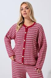 LIMITED COLLECTION Plus Size Red Boucle Cardigan | Yours Clothing 3