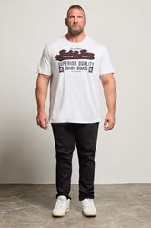 JACK & JONES Big & Tall White Logo Chest Print T-Shirt | BadRhino 1