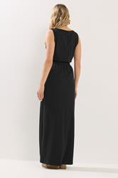 LTS Tall Women's Black Tie Waist Cotton Maxi Dress | Long Tall Sally 2