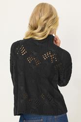 PixieGirl Petite Women's Black Cable Knit High Neck Jumper | PixieGirl 2