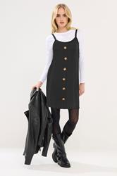 PixieGirl Petite Women's Black Button Front Sleeveless Dress | PixieGirl 3