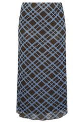 YOURS LONDON Curve Brown & Blue Check Maxi Skirt